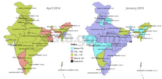 Banner of State Level Consumer Price Index (CPI) – April 2014 to January 2015
