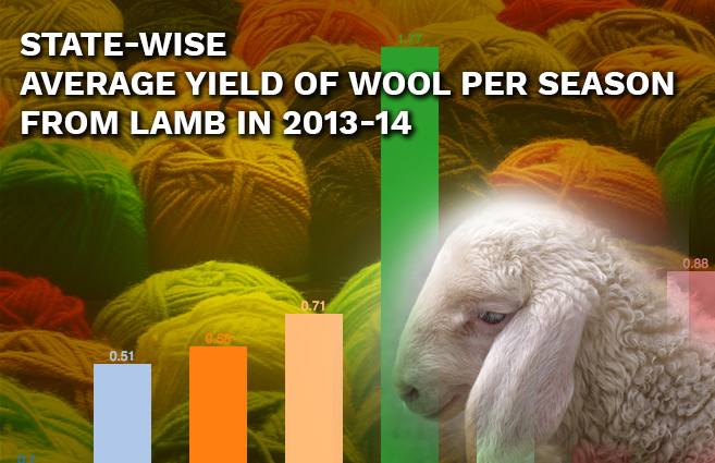 Banner of State-wise Average Yield of Wool per Season from Lamb in 2013-14