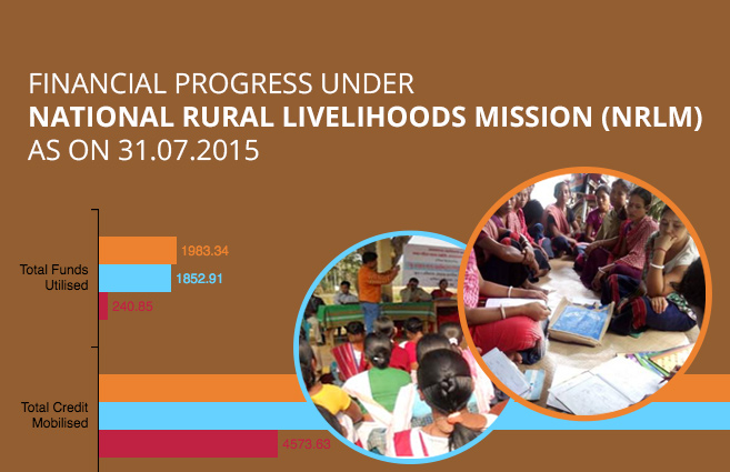 Banner of Financial Progress under National Rural Livelihoods Mission (NRLM) as on 31.07.2015