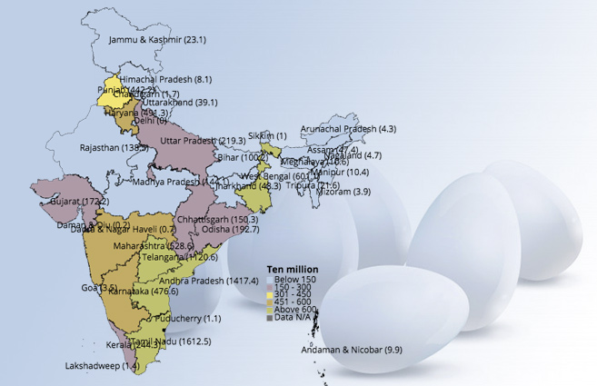 Banner of State/UT-wise Production of Eggs in India from 2009-10 to 2015-16