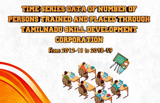 Banner of Time series data – Number of Persons trained and placed through Tamil Nadu Skill Development Corporation (TNSDC) during the period from 2012-13 to 2018-19
