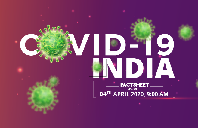 Banner of COVID-19 India Factsheet As on 4th April 2020, 9 AM