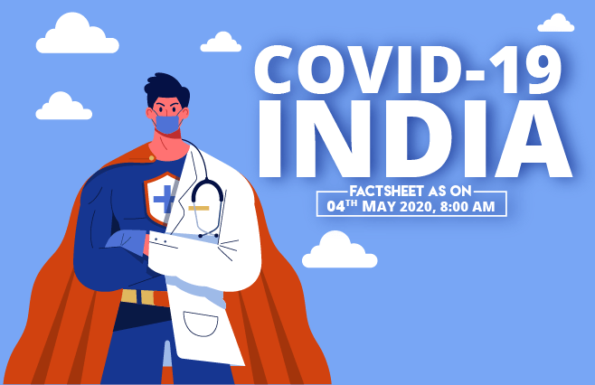 Banner of COVID-19 India Factsheet As on 04th May 2020, 8:00 AM