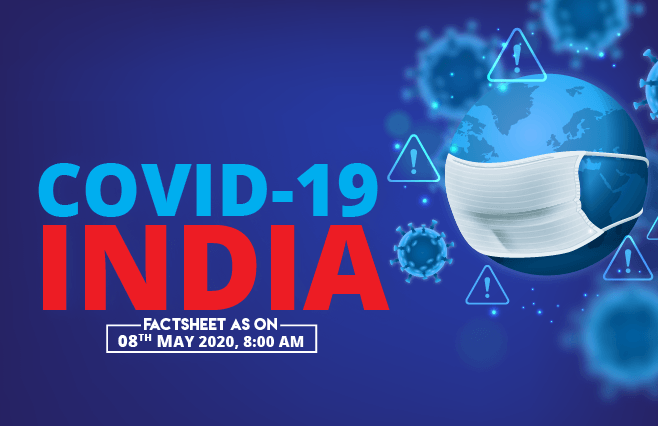 Banner of COVID-19 India Factsheet As on 08th May 2020, 8:00 AM