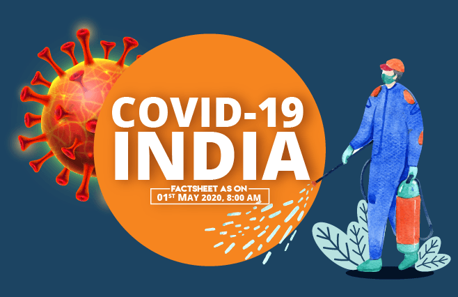 Banner of COVID-19 India Factsheet As on 01st May 2020, 8:00 AM