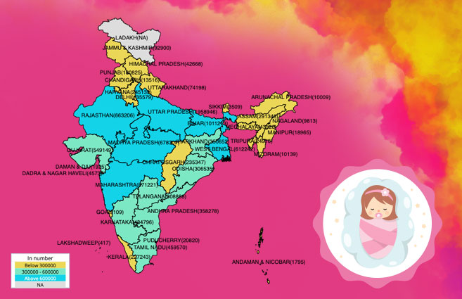 Banner of State/UT-wise Female Live Births in India during 2019-20