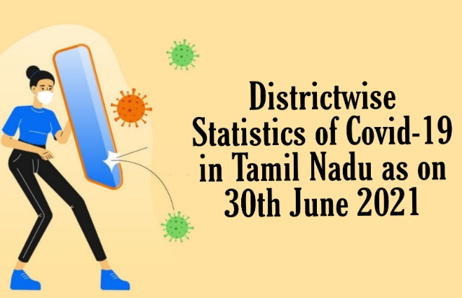 Banner of District wise Statistics of COVID 19 in Tamil Nadu as on 30th June 2021