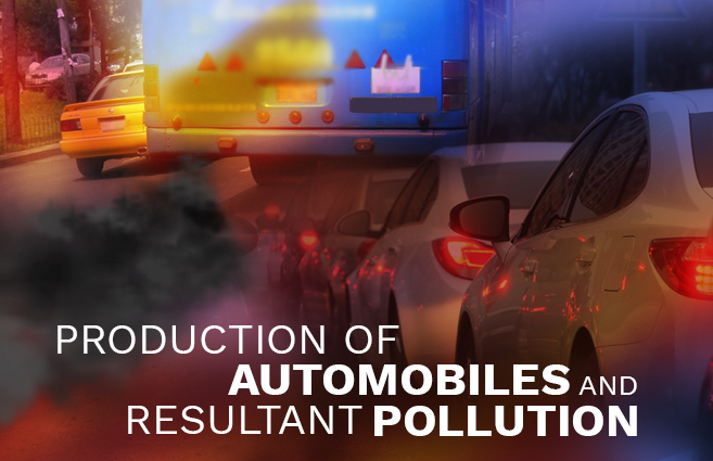 Banner of Production of Automobiles and Resultant Pollution