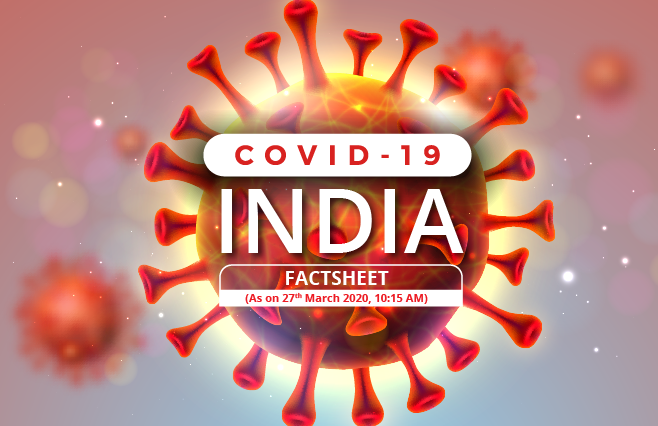 Banner of COVID-19, Coronavirus India Factsheet as of 27th March, 2020 – 10:15 AM