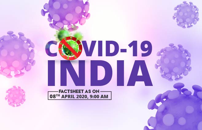 Banner of COVID-19 India Factsheet As on 8th April 2020, 9 AM