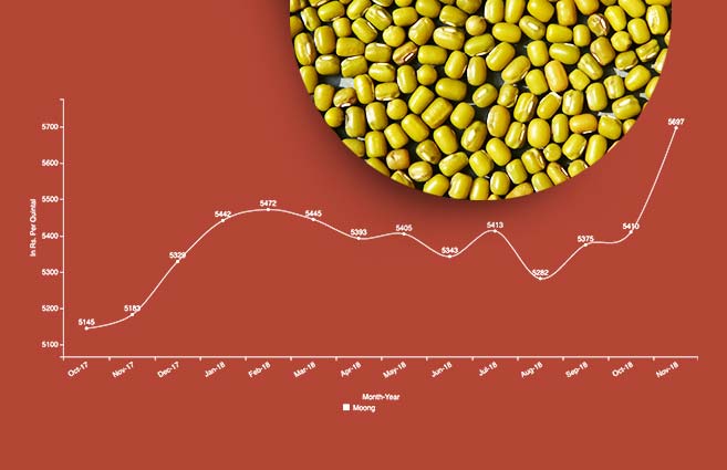 Banner of Average Monthly Wholesale Price of Moong (Kharif Crop) from October-2017 to November-2018