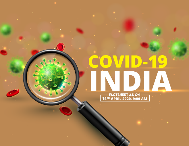 Banner of COVID-19 India Factsheet As on 14th April 2020, 9:00 AM