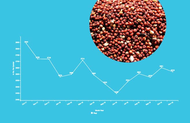 Banner of Average Monthly Wholesale Price of Ragi (Kharif Crop) from October-2017 to November-2018