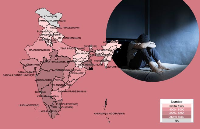 Banner of State/UT-wise Suicides in India during 2018