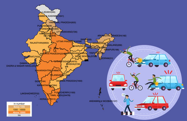 Banner of State/UT-wise Road Accidents in Urban Areas in India during 2018