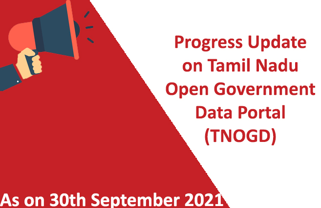 Banner of Progress Update of Tamil Nadu Open Government Data Portal as on 30th September 2021