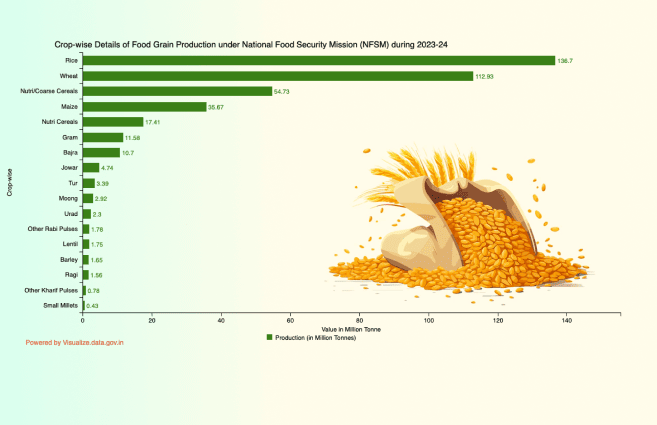 Banner of Crop-wise Details of Food Grain Production under National Food Security Mission (NFSM) during 2023-24